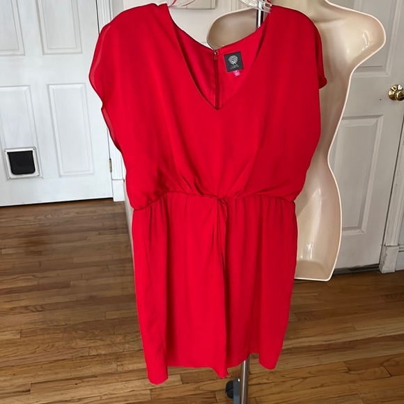 Vince Camuto size 14 red V-neck dress short sleeve with back zip NWOT - Picture 4 of 11